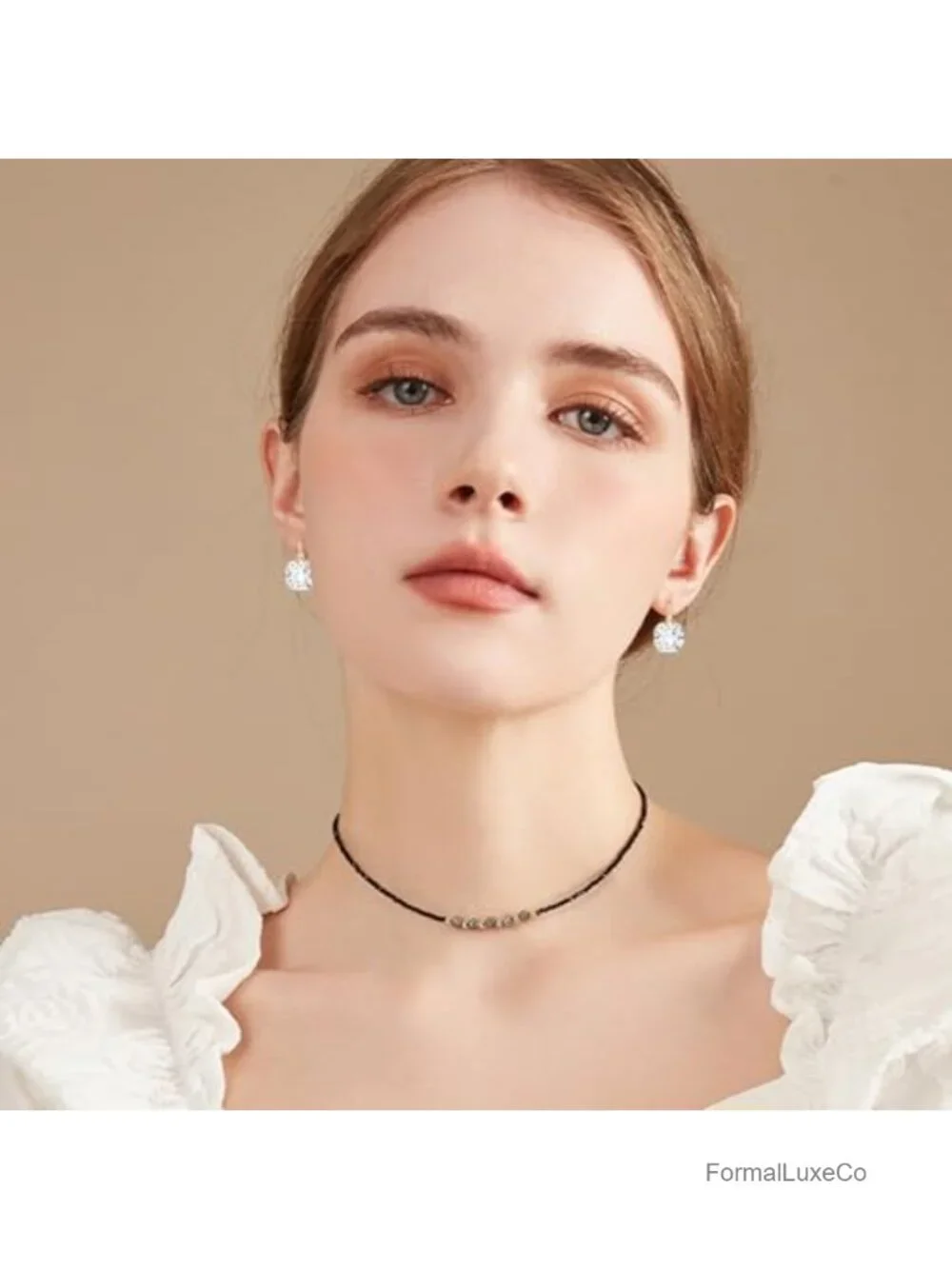 Crystal Square Leverback Earrings Dangle Drop for Brides Women Wedding Jewelry